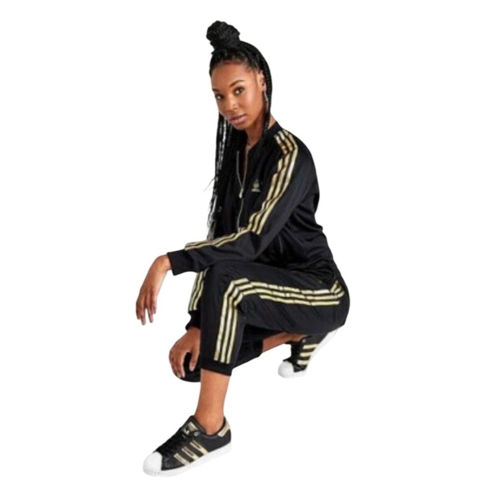 Adidas Originals Superstar 50th Anniversary SST 24k Gold Track Jacket Blk L Y2K